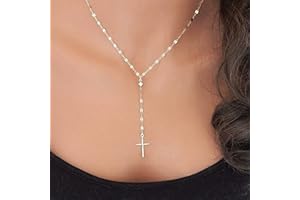TseenYi Collier Ras du Cou avec Pendentif Croix en Y et cha?ne dor¨¦e pour Femme et Fille