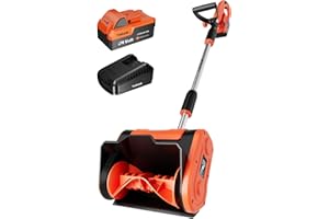 VOLTASK Cordless Snow Shovel, 20V | 10-Inch | 4-Ah Cordless Snow Blower, Battery Snow Blower with Adjustable Front Handle (4-Ah Battery & Quick Charger Included)