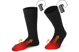 DSLIHA Heated Socks for Men Women, Electric Heating Socks Warm Winter Foot Warmers for Outdoor Sport Camping, Fishing, Cycling, Motorcycling, Riding, Skiing-Black