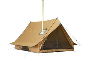 POMOLY CHALET 70 Pro Portable Cabin Tent With Stove Jack and Two Poles for 2-3 Person Camping, Hot Tent Stove, Hiking, Hunting, Backpacking