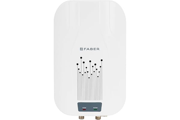 Faber Zippy Instant Geyser 5 Litre 3000W Powerful Heating Superior Energy Efficiency Suitable for Kitchen & Bathroom FWG Zippy 5.0 (White, 5 L)