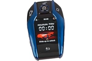 CHICIRIS Inteligentny klucz do ekranu LCD, uniwersalny ekran dotykowy LCD TK800, inteligentny klucz, zdalne wejście bezkluczykowe do wszystkich modeli przycisków silnika Start Stop (niebieski),
