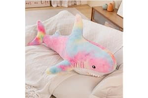 OUKEYI 76 cm gigantyczny rekin, wypchane zwierzę, miękkie zabawki rekina, pluszowe poduszki dla dzieci, wygodna poduszka do spania, poduszka na plecy, lalka, prezent dla dzieci (olśniewające kolory)