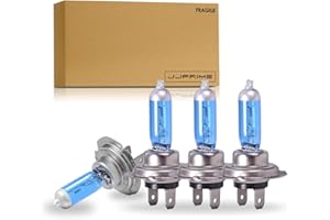 JJ PRIME - 4-Pack Super Bright White Halogen H7 Xenon Bulbs | H7 Headlight Bulb | 12V 100W White Vision 5000K H7 Bulb Replacement | Car Exterior Light Bulbs | H7 Bulbs Headlight