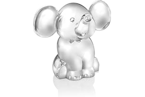 Zilverstad 6035261 – Salvadanaio a forma di elefante, in lega di zinco, Argento, 11 x 13.6 x 4.2 cm