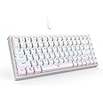 DREVO Gramr 84 Key Rainbow Backlit Mechanical Gaming Keyboard USB Wired 75% TKL Keyboard Brown Switch, White