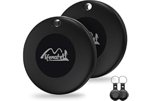 MILI Bluetooth Tracking Tag with Leather Keychain, MFi Certified Key Finder Locator, Luggage Tracker, Works with Find My App iOS Only, Item Finder for Car Keys, Bags, Backpacks, 2-Pack