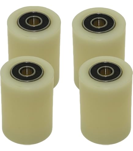Lot De 4 Rouleaux En Uréthane (nylon PA6G) - 40 Mm Diamètre, 12 Mm Largeur - Roulement à Billes 10 Mm - Capacité 50 Kg Par Rouleau - Pour Guides Coulissants Portes