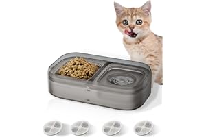 Gemokrt Gamelle Chat, Gamelle Eau Chien Systèmes de Filtration, 2 en 1 Gamelle pour Chat avec 4 Filtres, Adapté aux Propriétaires d'animaux de Compagnie et aux Hôpitaux pour Animaux de Compagnie.