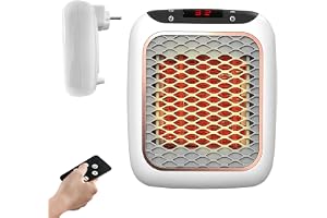KQWVZ Mini-värmefläktsuttag, 800 W uttag, värmefläkt med fjärrkontroll, minivärmefläkt, PTC keramik, elektrisk liten eluppvär