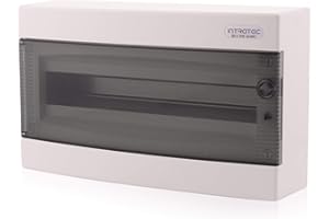 INTRATEC 100% SHOPPING Scatola portafusibili da esterno IP40 Alloggiamento del distributore 1 fila fino a 18 moduli Porta trasparente per l'installazione in ambiente asciutto in casa