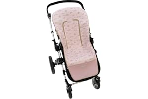Funda de Verano para Silla Paseo Universal Rosy Fuentes- Colchoneta para Carrito Bebé- Transpirable-Compatible con Bugaboo, jané, Concord, Baby Jogger, Bebecar…-Rosa pastel