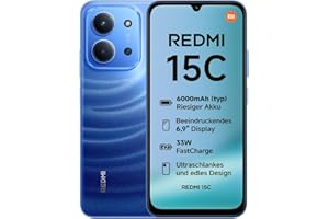 Xiaomi Redmi 15C Smartphone 4GB+256GB, 6,9" 120Hz Display, 50MP AI Dual-Kamera, 6000mAh Akku, 7,99mm schlank, Moonlight Blue