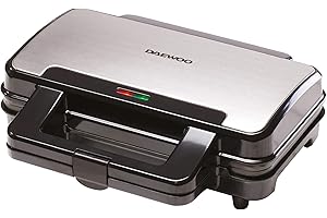 Daewoo Deep Fill Sandwich Toaster 900W, Non-Stick Toastie Maker with Locking Clip, Dual Indicator Lights, Sandwich Press for Crispy Sealed Toasties – Easy Clean Compact Design