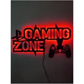 Dekoraven Gaming Zone Led Işıklı Oyuncu Gamer Tablo - Ahşap Duvar Dekorasyon, gamingrgbledravenb