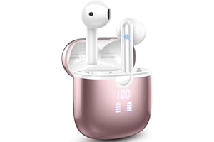 HOSGUBO Auriculares Inalambricos Bluetooth, Cascos Inalambricos Bluetooth 5.3 con 4 HD Mics, 40 H Auriculares In Ear HiFi Estéreo, Doble Pantalla LED, IP7 Impermeable Audifonos Inalambricos, Control Táctil.