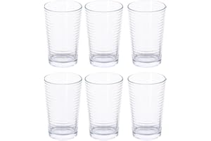 alpina Vasos de agua - Juego de vasos para beber - Juego de vasos de 6 piezas - Aptos para lavavajillas - 220 ml