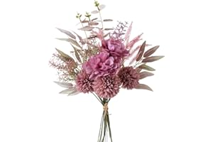 KIRIFLY Kunstblumen Künstliche Pflanzen Blumen Deko Seidenblumen Hortensien Blumenarrangements Kernstück Hochzeit Blumenstrauß(Rosa)