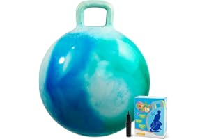 INPODAK Bouncy Ball for Children, Bouncy Ball from 3 4 5 6 Years, 18 Inches 45 cm Purple Blue Cloud Jumping Ball with Handle, Jumping Ball for Boys Girls, Indoor Outdoor Jumping Balls