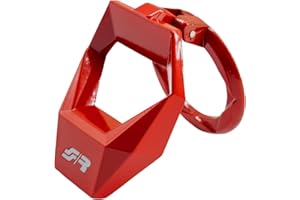 Simoni Racing SSR6 Protezione Pulsante Accensione Auto, Copertura per Pulsante Accensione - Coperchio del Pulsante di Avviamento/Arresto dell'auto - Universale - in Alluminio Colore Rosso