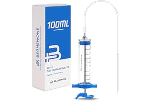 Beanewone Jeringuilla Tubeless, 100ml Jeringa de Inyector de Sellador sin Cámara para Ciclismo de Policarbonato con Conector Metálico