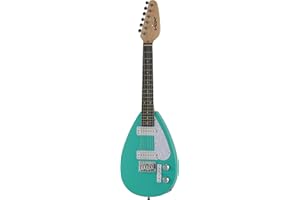 VOX - MK3 MINI AQUA GREEN, Chitarra Elettrica Scala Ridotta 476mm, Forma a Goccia, Corpo in Terentang, Manico in Acero e Tastiera in Purpleheart, Colore Aqua Green
