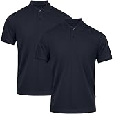 DANISH ENDURANCE Men's Short Sleeve Polo Shirt, Organic Cotton, 1 and 2 Pack