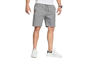 JustSun Short Homme Ete Coton Chino avec Poches Taille Elastique Short Court Homme