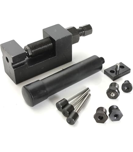 Outil Dérive Et Rive Chaîne Moto TOOLATELIER - Compatible Chaînes 420 à 525, 3 Tailles De Broches Incluses