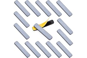 UNI-FINE SHOP Uni-Fine Pack of 16 Teflon Gliders, Self-Adhesive, 15 x 75 mm, Robust Teflon Gliders, Self-Adhesive Furniture Sliders, Carpet Gliders, PTFE Sliding Surface for Easy Movement of Heavy Furniture, Carpet