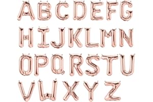 Kopper-24 Folienballons Buchstaben Rose Gold - 40/80 / 100 cm - für Geburtstag Hochzeit Party Dekoration Happy Birthday JGA Geschenk Luftballon Abschluss ABI groß XXL klein Mini (Buchstabe A 40 cm)