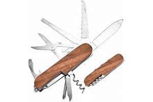 NHPY 1 Pièces 11 En 1 Couteau Suisse Enfant, Petit Couteau De Poche, Multitool, 11 Fonctions, Lame, Ouvre Boite, Tire Bouchon