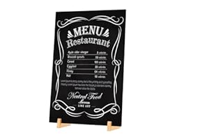 GUOKOFF Lavagna da Tavolo A3, 1 Pezzi Lavagna Piccola, Menu Lavagnette da Tavolo, Lavagnette Cancellabili Neri, Lavagna con Base in Legno, Lavagnette con Supporto per Messaggi ﻿