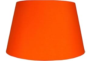 Loxton Lighting Cotton Drum Shade –10 inch Easy Fit ES/BC Shade for Living Rooms, Bedrooms, hallways and Kitchens (Orange)