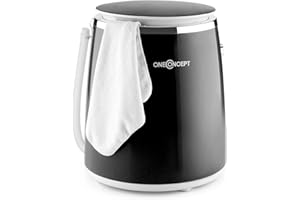 Oneconcept Ecowash-Pico - Washing Machine, Mini Washing Machine, Camping Washing Machine, Top Loading, Spin Function, 3.5 kg Laundry, 380W, Energy/Water-saving, Timer, Easy Operation - Anthracite