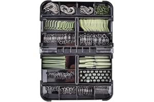 TMC 420 pcs Carp Fishing Terminal Tackle Set in a presentation box, Helicopter Rigs, Hooks, Rubber Sleeves, Swivels And Snaps