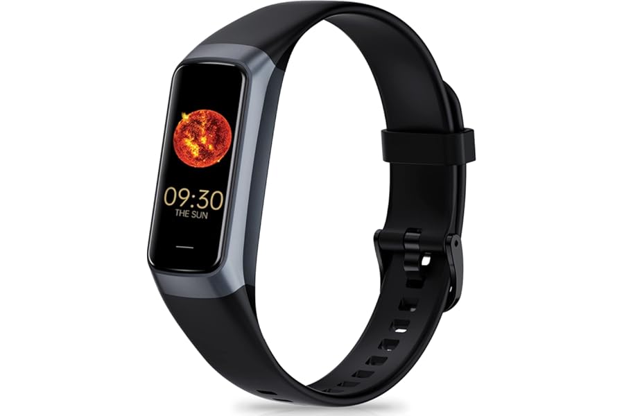 Spurkey Fitness Tracker with 24/7 Heart Rate, Blood Oxygen Blood Pressure Sleep Monitor, Activity Trackers IP68 Waterproof,Step Counter Calorie Pedometer Health Smart Watch for Women Men (Black)