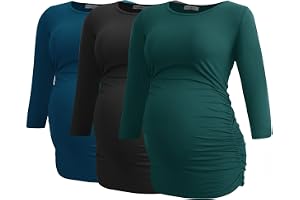 Smallshow Dam, gravid, moderskap, toppar, 3/4 ärmar, mammaskjortor, gravida toppar, graviditet, mammastopp, 3-pack
