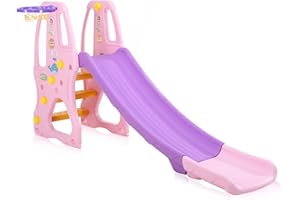 Baby Vivo Kinder Rutsche Gartenrutsche Kleinkinderrutsche Kunststoff abgerundete Ecken & Kanten für Indoor & Outdoor in Lila/Rosa