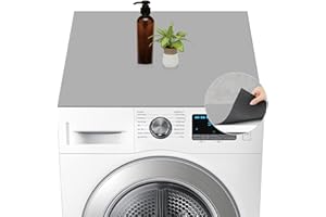 SANLIUSANJIU Grau Waschmaschin Abdeckung, 60 x 60 cm Waschmaschinen Staubschutz, Waschmaschinenauflage, Waschmaschinenauflage Rutschfest, Für Waschm aschine, Kühlschrank, Küchen