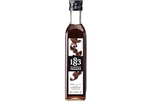 1883 Maison Routin Premium Chocolate Syrup - Flavoured Coffee Syrup, Desserts, Cocktails, Vegan-Friendly, Allergen-Free, No Artificial Colours, 250ml Glass Bottle
