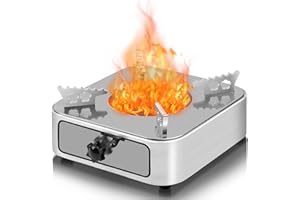 ATPWONZ Camper Stove,Solid Fuel Camping Stove,Portable Camping Stove, Adjustable Firepower Drawer Camping Cooking Stove Burner Stove for Barbecue Hotpot Picnic Outdoors Cooking, Silver