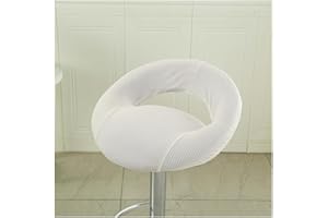 Mswborml Rotondo Copri Sgabelli Cucina con Schienale Cavo 4/2 Pezzi, Elasticizzato Coprisedie Fodere per Sgabelli Rotondi da Bar con Schienale Aperto, Girevoli Coprisgabello da Bar Lavabile,A,2PCS