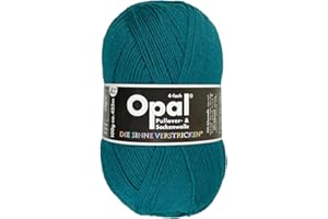 ‎FRIDA'S WOLLHAUS Frida's Wollhaus Opal 100 g Uni 4-fach Sockengarn Strümpfe Stricken filzfrei Wolle 35 Farben (9934 | Blaugrün)