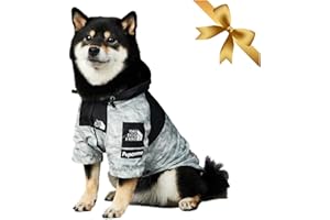 Vivi Bear Manteau Pluie Chien - Imperméable pour Chien avec Capuchon étanche ultraléger et aéré Veste à Capuche pour Le Sport Canin, Cordon de Serrage Réglable pour Chiens Moyens à Grands, Gris 3XL