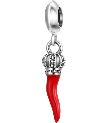 Ciondoli di pepe adatti per bracciali Pandora in argento sterling 925 Petite con ciondolo a corno rosso con ciondolo gioielli fai da te regalo per donne e ragazze