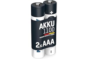 ANSMANN Akku AAA Micro Typ 1150mAh(min 1050mAh)-1.2V-Leistungsstarke NiMH AAA Akkus für Geräte mit hohem Stromverbrauch-wiederaufladbare Batterien AAA ideal für Blitzgerät Kamera&Fernbedienung-2Stück