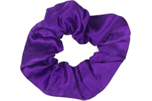 Mytoptrendz® Plain Satin Hair Scrunchies Ponytail Hair Tie Traceless Luxurious Bobbles Classic Hair Accessory (Purple)