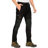 DAFENP Trekking Ski Work Trousers Men Waterproof Fleece Lined | Pants Mountain Hiking Snowboard Neve Softshell Thermal Winter