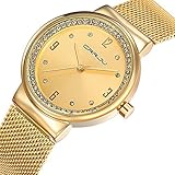 Reloj pulsera con mecanismo de cuarzo con un diseño femenino, pulsera en malla d